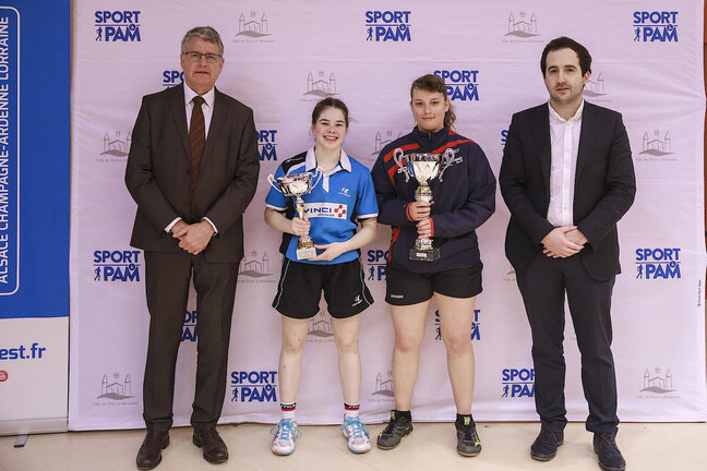 Dames B : 1 - ANCELOT Cécile (Mulhouse TT) 1 - MELQUIONI Marine (Auvr Rillieux) 